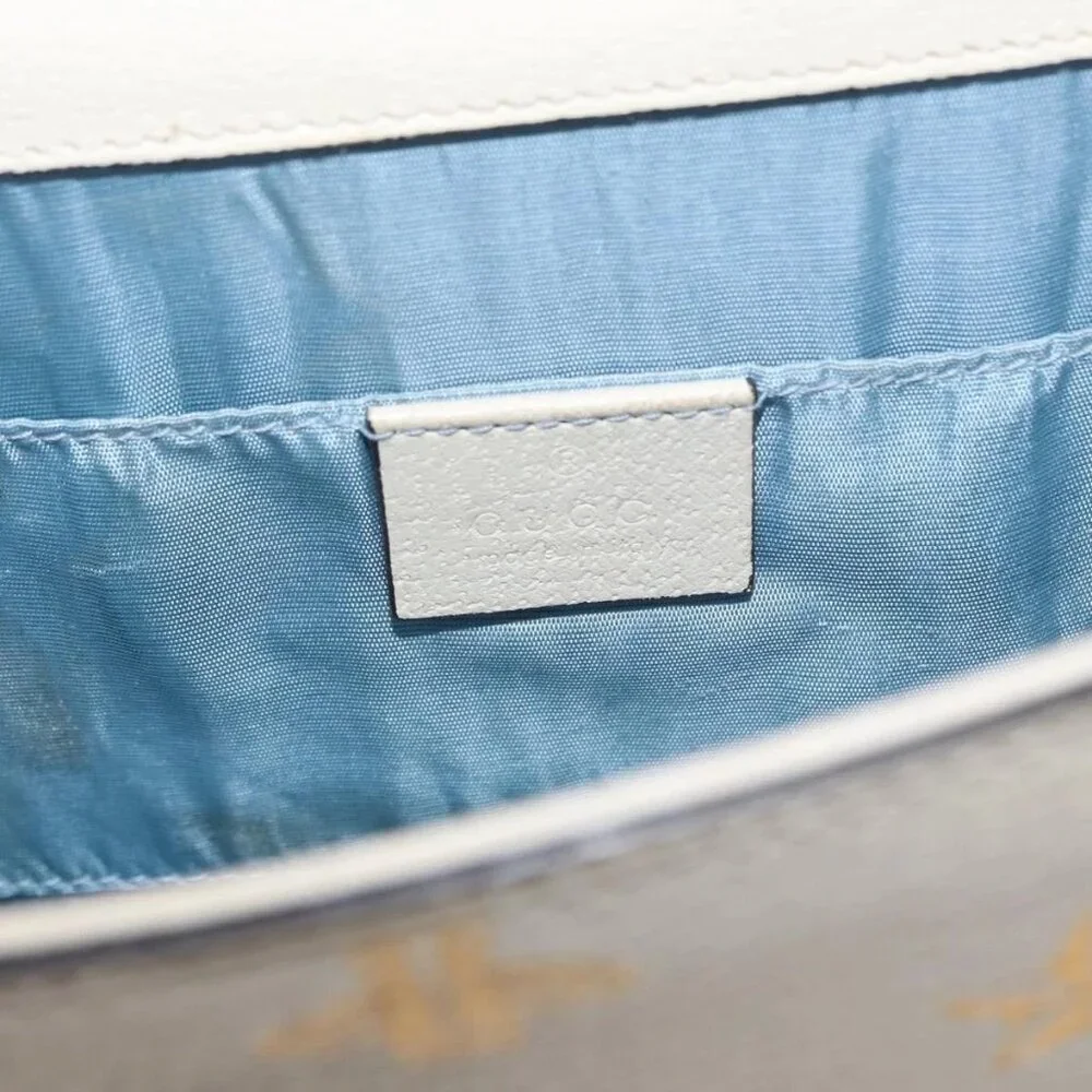 GUCCI Silvi Sherry Line Hand Bag Leather 2way Beige Gold 470270 Auth bs31644 - Picture 10 of 16